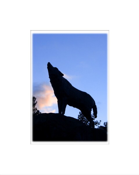 Wolf Statue Silhouette Print